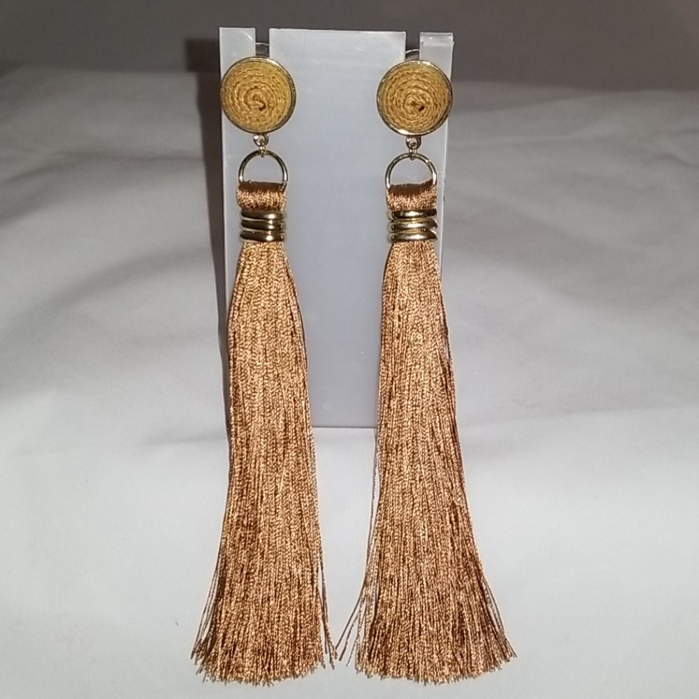 Oversized Thread Tassel Earrings